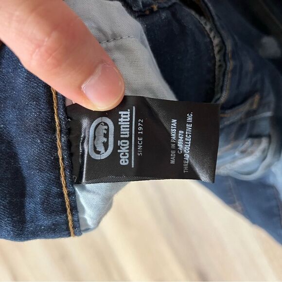 Ecko Unltd Men's Skinny Fit Denim Jeans Size 38 x 32 Distressed Moto - Picture 11 of 15